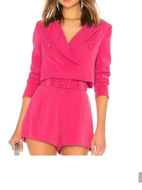 Lovers + Friends City Shorts -Magenta High-Waist Belted Shorts
